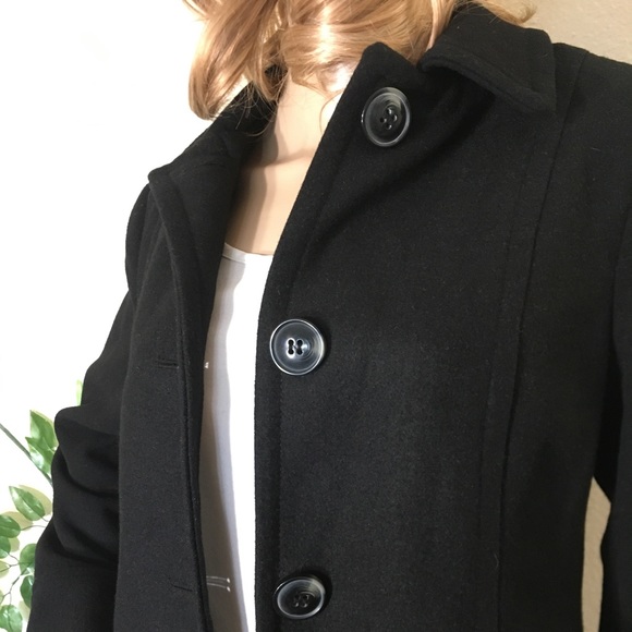 St. John’s Bay Black Long Pea Coat - Picture 6 of 8